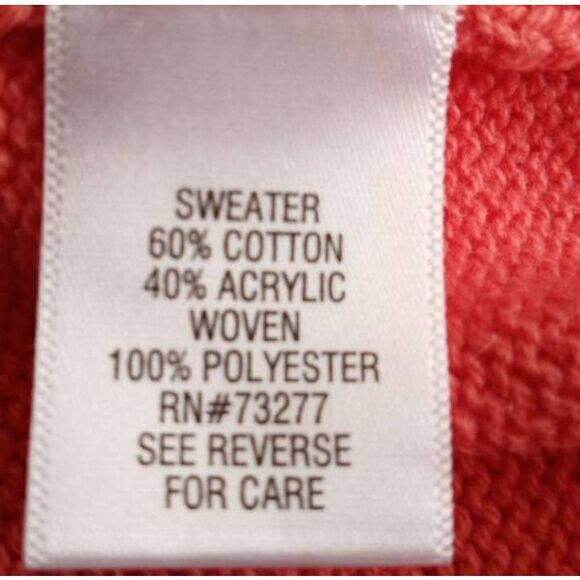 CROFT & BARROW CORAL SWEATER SZ.XL EUC. - Picture 6 of 7